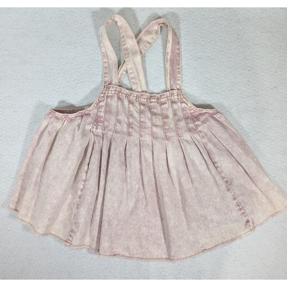 Free People Pleated Denim Cami Top Mauve Pink Acid Wash Strappy Small OB1120565